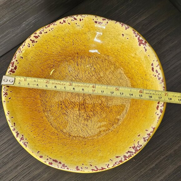 Pier 1 Carmelo Melamine Salad 2Bowls &amp; Plate rustic crackle unbreakable dish - Picture 15 of 16